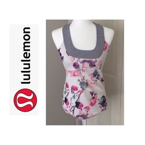 Rare Lulu Lemon Racer Back Floral Tank size 8